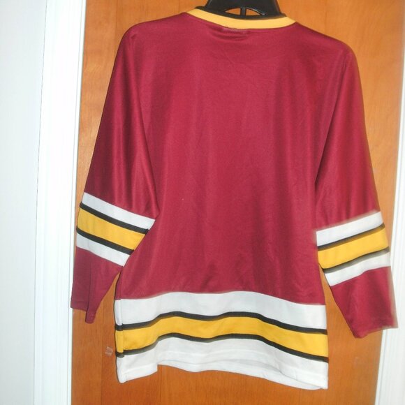 Chicago Wolves Jersey Burgundy Long Sleeve IHL Hockey V-Neck Lightweight youth M - Picture 3 of 3